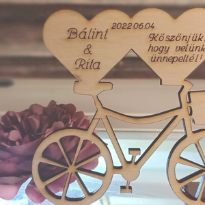 Biciklis Köszönetajándék esküvőre, Egyedi kerékpáros köszönetajándék vendégeiteknek, Esküvő, Emlék & Ajándék, Köszönőajándék, Famegmunkálás, MESKA