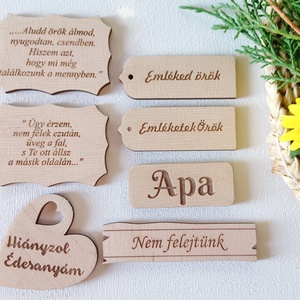 Emléktáblák halottak napjára, 7 db-os szett, Otthon & Életmód, Vallás, Temetkezési tárgy, Famegmunkálás, MESKA