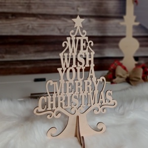 Karácsonyfa, üdvözlőfa, Varázslatos Karácsonyi üzenet - karácsony - karácsonyi lakásdekoráció - ünnepi asztaldekoráció - Meska.hu