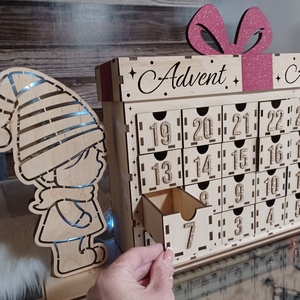 Adventi naptár manókkal, kihúzható fiókokkal, prémium minőség! - karácsony - adventi díszek - adventi naptár - Meska.hu