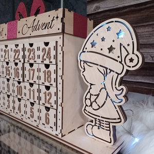 Adventi naptár manókkal, kihúzható fiókokkal, prémium minőség! - karácsony - adventi díszek - adventi naptár - Meska.hu