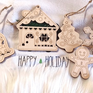 Prémium fa karácsonyfadísz szett  5 db-os - karácsony - karácsonyi lakásdekoráció - karácsonyfadíszek - Meska.hu