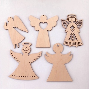 Ünnepi angyalszett  5 darab lézervágott, díszes fa dekoráció (15 cm), Karácsony, Karácsonyi lakásdekoráció, Karácsonyi manók, figurák, Famegmunkálás, MESKA