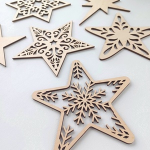 Ünnepi csillag szett  6 darab lézervágott, díszes fa dekoráció (15 cm) - karácsony - karácsonyi lakásdekoráció - karácsonyi manók, figurák - Meska.hu