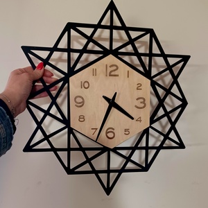 Különleges, nagyméretű lézervágott fa falióra, Otthon & Életmód, Dekoráció, Fali és függő dekoráció, Falióra & óra, Gravírozás, pirográfia, Famegmunkálás, MESKA