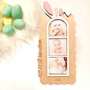 Az első húsvétom feliratú nyuszis képkeret babafotóknak - otthon & életmód - dekoráció - kép & falikép - képkeret - Meska.hu
