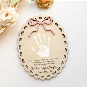 Anyák napi kézlenyomatos emléktábla - baba - mama - babaszoba dekoráció - gyerek névtábla - Meska.hu