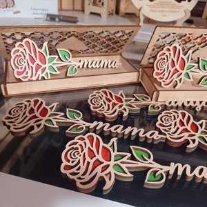 Örökrózsa lézervágott díszdobozban - otthon & életmód - virágdekoráció - virágdíszek - lézervágott virágdíszek - Meska.hu