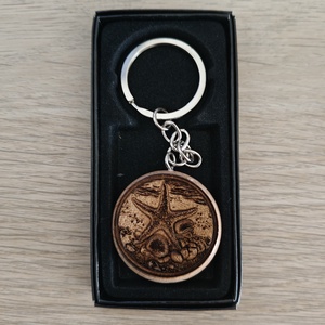 3D Gravírozott Fa Kulcstartó - Csillag, Táska & Tok, Kulcstartó & Táskadísz, Kulcstartó, Famegmunkálás, Gravírozás, pirográfia, MESKA