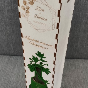 Pálinkás doboz üveggel  Esküvői köszönő ajándék - esküvő - emlék & ajándék - köszönőajándék - Meska.hu