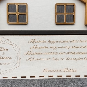 Esküvői Szülőköszöntő Házikó Kaspó  Személyes Gravírozással - esküvő - emlék & ajándék - köszönőajándék - Meska.hu