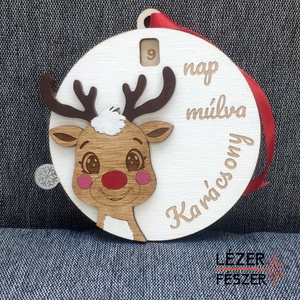 Visszaszámolós karácsonyfadísz, Karácsony, Karácsonyi lakásdekoráció, Karácsonyfadíszek, Famegmunkálás, Gravírozás, pirográfia, MESKA