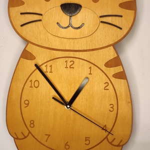 Cicás ingás falióra � mozgó farokkal, névre szóló gravírozással - otthon & életmód - dekoráció - fali és függő dekoráció - falióra & óra - Meska.hu