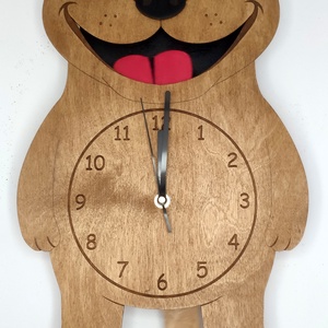 Kutyás ingás falióra � mozgó farokkal és nyelvvel, névre szóló gravírozással - Meska.hu