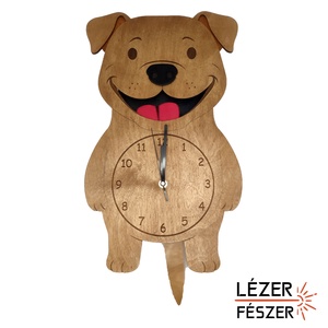 Kutyás ingás falióra � mozgó farokkal és nyelvvel, névre szóló gravírozással - otthon & életmód - dekoráció - fali és függő dekoráció - falióra & óra - Meska.hu