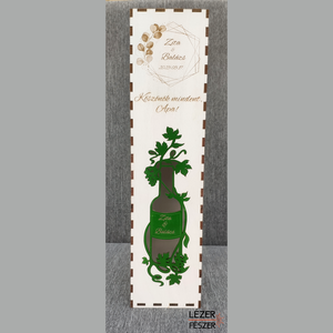 Esküvői köszönőajándék boros doboz, Esküvő, Emlék & Ajándék, Köszönőajándék, Famegmunkálás, Gravírozás, pirográfia, MESKA