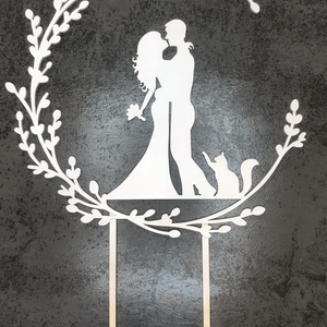 Esküvői tortabeszúró � szerelmes pár cicával - esküvő - dekoráció - sütidísz - Meska.hu