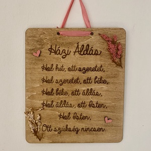 Házi áldás, Otthon & Életmód, Dekoráció, Fali és függő dekoráció, Falra akasztható dekor, Gravírozás, pirográfia, MESKA