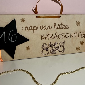 Karácsonyi visszaszámláló, Karácsony, Karácsonyi lakásdekoráció, Karácsonyi lakásdíszek, Gravírozás, pirográfia, MESKA