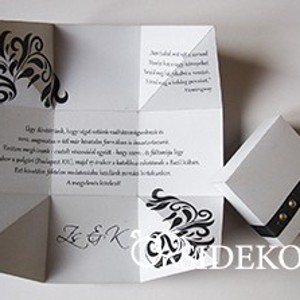 Dobozos esküvői meghívó szalaggal és strasszal díszített, mintás dobozban, 7x7 cm - esküvő - meghívó & kártya - meghívó - Meska.hu