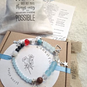 Jézus élete - keresztény történet karkötő-vkék-101, Ékszer, Karkötő, Bogyós karkötő, , MESKA