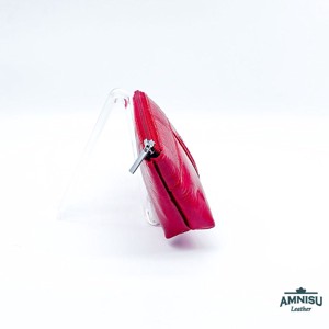 Piros gyűrt lakk egy cipzáras egyenes kristály köves kulcstartó E5009 - táska & tok - kulcstartó & táskadísz - kulcstartó - Meska.hu