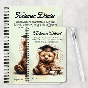Személyre szabható - 2026 Ballagás - Maci mintás füzet - otthon & életmód - papír, írószer - jegyzetfüzet & napló - Meska.hu