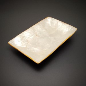 Kagyló tál szögletes arany szélű 128 cm, , , MESKA