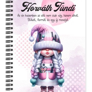 Személyre szabható - Tündéri két oldalas Fodrász manólány mintás A6-os füzet, Otthon & Életmód, Papír, írószer, Jegyzetfüzet & Napló, , MESKA