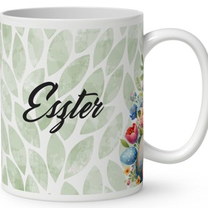 Névvel kérhető - Húsvéti manó és a nyuszikák mintás bögre - otthon & életmód - konyhafelszerelés, tálalás - tálalás - bögre & csésze - Meska.hu