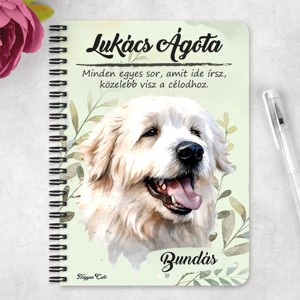 Személyre szabható - Tátrai juhászkutya portré mintás A5-ös füzet - otthon & életmód - papír, írószer - jegyzetfüzet & napló - Meska.hu