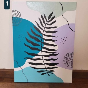 Absztrakt falevél akril festmény, Művészet, Festmény, Akril, Festészet, MESKA