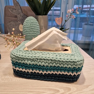 Papírzsebkendő tartó, Otthon & Életmód, Tárolás & Rendszerezés, Doboz, Horgolás, MESKA