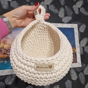 Felakasztható tároló kosár - otthon & életmód - tárolás & rendszerezés - tárolókosár - Meska.hu