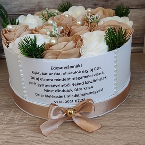 Szülőköszöntő virágbox esküvőre tea-fehér - otthon & lakás - dekoráció - Meska.hu