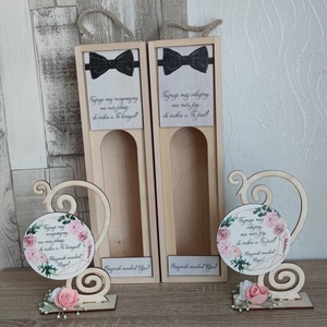 Szülőköszöntő ajándék szett fából  - esküvő - emlék & ajándék - szülőköszöntő ajándék - Meska.hu