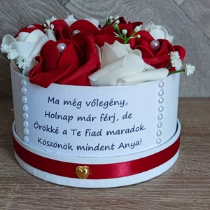 szülőköszöntő box piros-fehér - Meska.hu