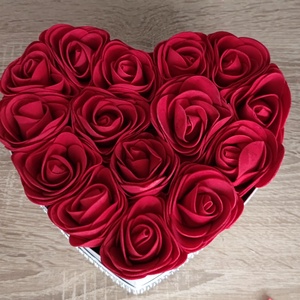 Virágbox valentinnapra vörös habrózsákkal, Otthon & Lakás, Dekoráció, Virágdísz és tartó, Virágbox, virágdoboz, Virágkötés, Meska