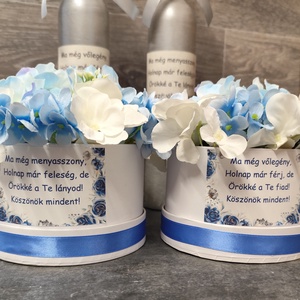 Szülőköszöntő ajánd�k szett - hortenziás - esküvő - emlék & ajándék - szülőköszöntő ajándék - Meska.hu