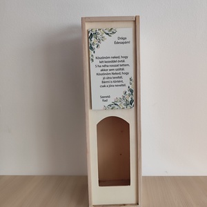 Szülőköszöntő ajándk fa bortartó, Esküvő, Emlék & Ajándék, Szülőköszöntő ajándék, Famegmunkálás, MESKA
