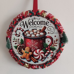 Karácsonyi ajtódísz, Karácsony, Adventi díszek, Adventi ajtódísz, Virágkötés, MESKA