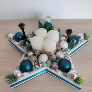 Adventi koszorú csillag - karácsony - adventi díszek - adventi gyertyadíszek és koszorúdíszek - Meska.hu