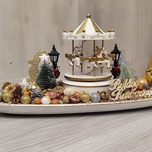 Karácsonyi asztaldísz körhintás - karácsony - adventi díszek - adventi asztaldísz - Meska.hu