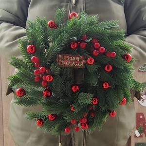 Karácsonyi ajtódísz, Karácsony, Adventi díszek, Adventi ajtódísz, Virágkötés, MESKA