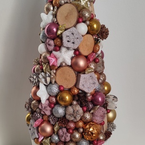 Karácsonyi asztaldísz karácsonyfa, Karácsony, Adventi díszek, Adventi asztaldísz, Virágkötés, MESKA