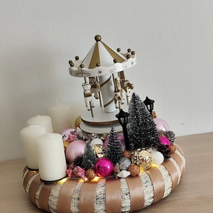 Adventi koszorú körhintás - karácsony - adventi díszek - adventi koszorú - Meska.hu