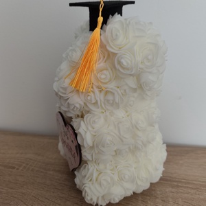 Ballagási rózsa maci - otthon & életmód - dekoráció - asztal és polc dekoráció - asztaldísz - Meska.hu