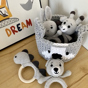 Babaváró ajándékcsomag (szürke), Játék & Sport, Babalátogató ajándékcsomag, Horgolás, MESKA