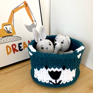 Fiús babaváró kosár, Játék & Sport, Babalátogató ajándékcsomag, Horgolás, MESKA