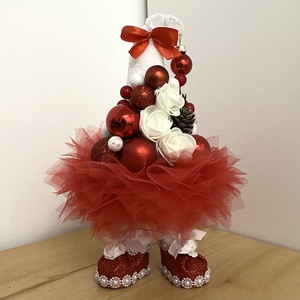 Karácsonyi manó KÖZEPES (fehér-piros), Karácsony, Karácsonyi lakásdekoráció, Karácsonyi manók, figurák, Varrás, MESKA